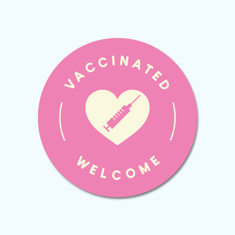 Vaccinated Welcome Heart Window/Wall Decal