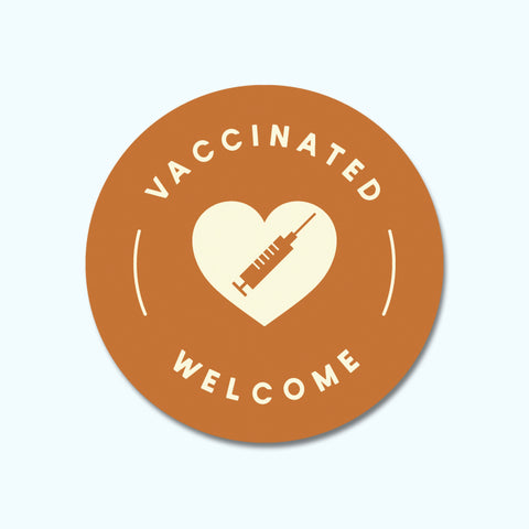 Vaccinated Welcome Heart Window/Wall Decal